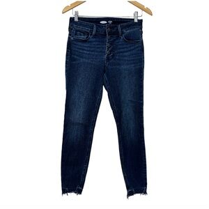 Old Navy Rockstar Super Skinny Mid Rise Distressed Ankle Button Fly Jeans Size 4